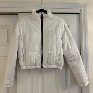 Wild Fable Cropped White Puffer Jacket